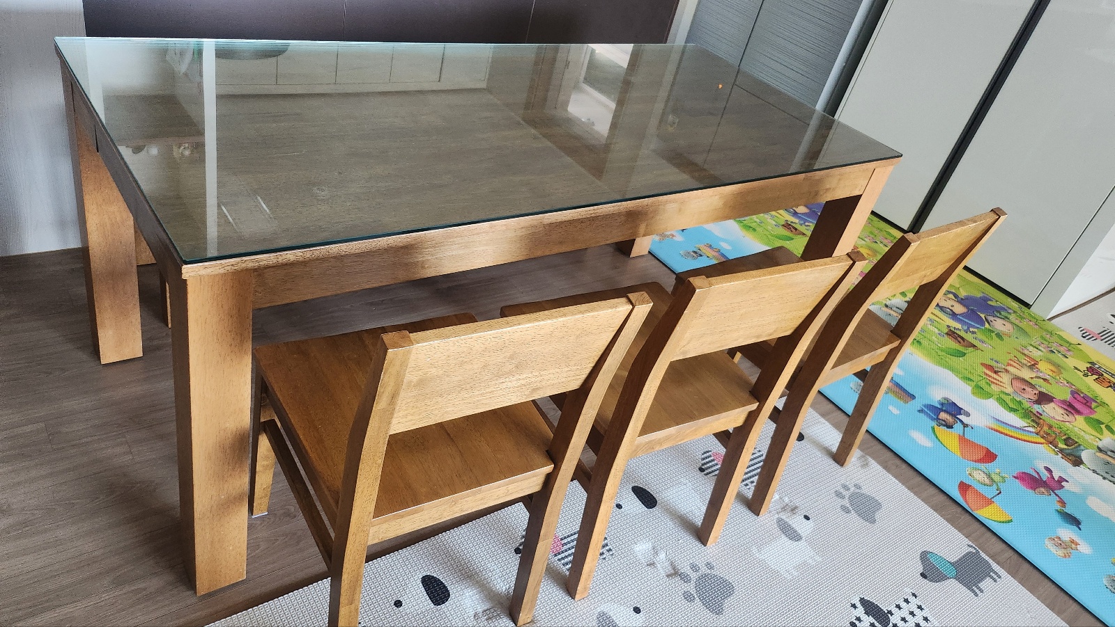 인아트6인용 원목식탁세트(중고)